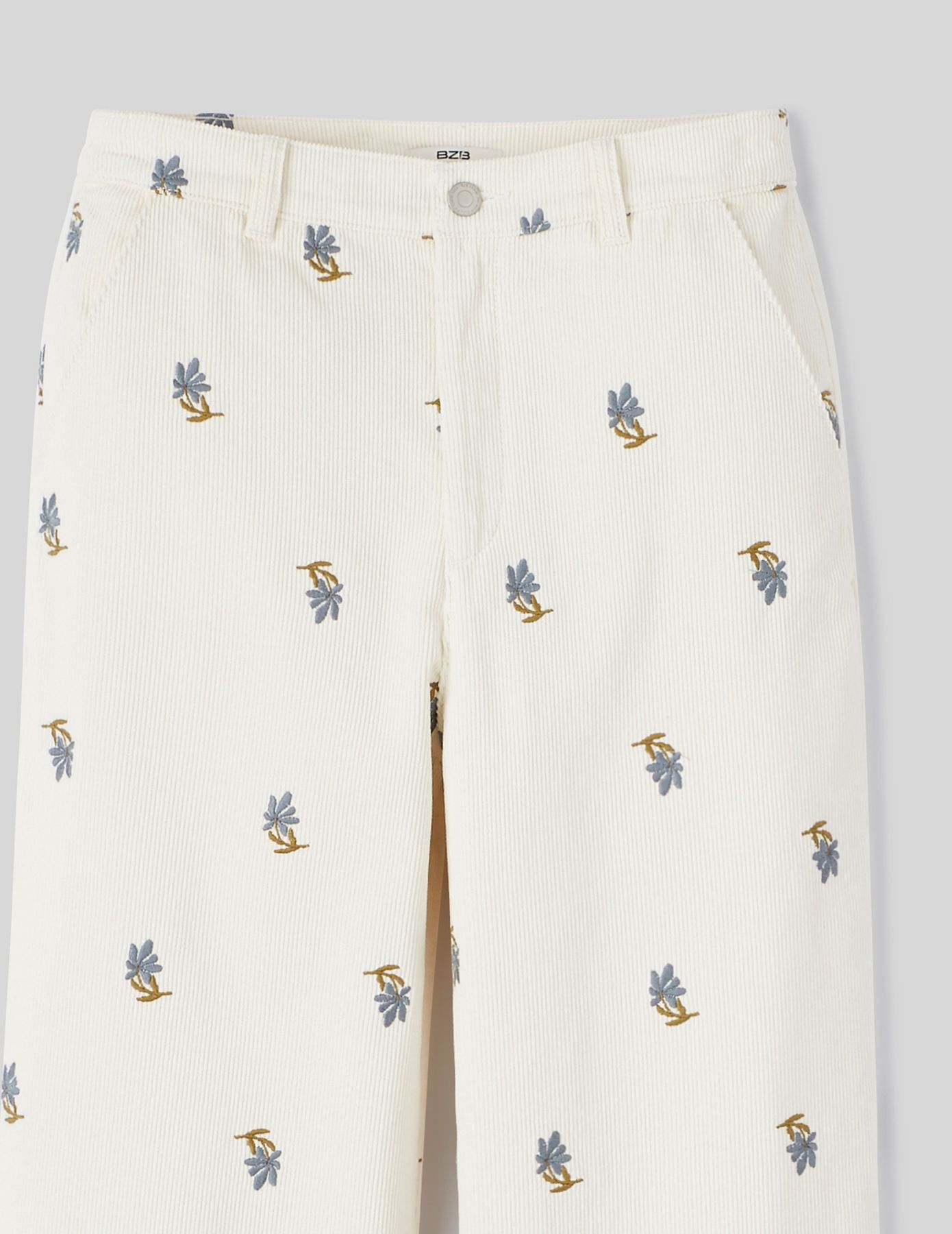 Pantalon velours brodé