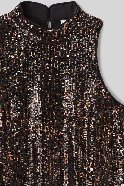 T-shirt sans manches à sequins