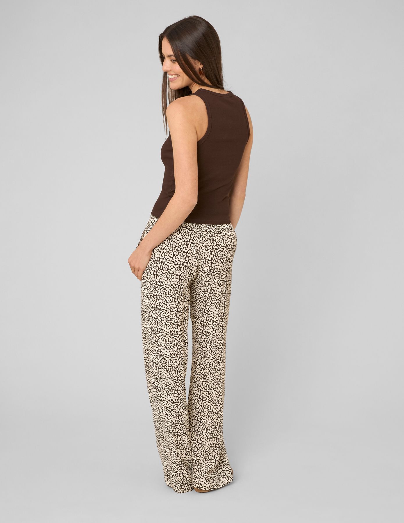Pantalon imprim&eacute; taille &eacute;lastiqu&eacute;e