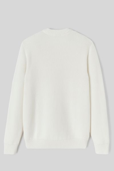 Pull col rond matière fantaisie