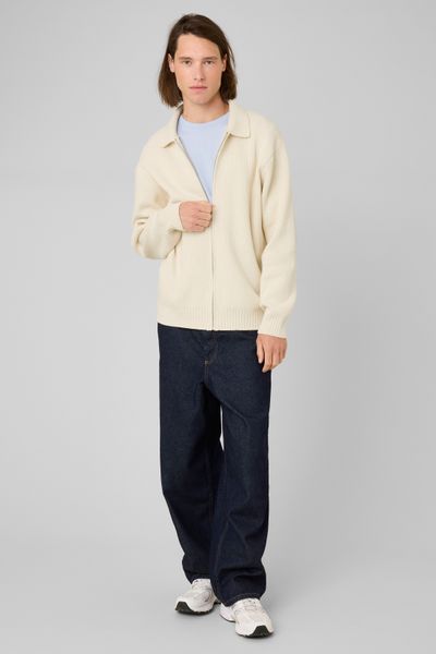 Cardigan zipp&eacute; col polo
