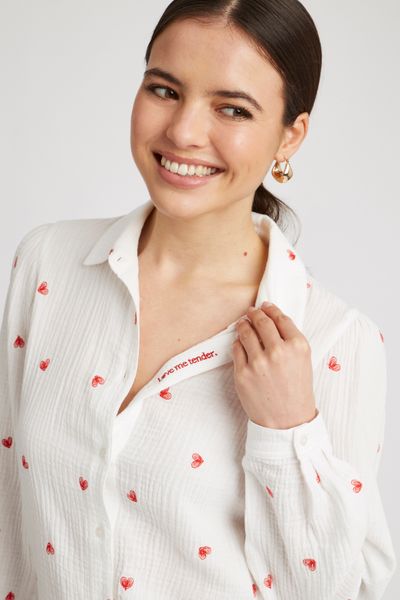 Chemise brodée coeur