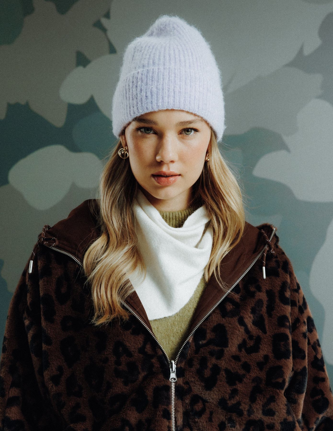 Echarpe triangle maille douce