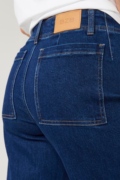 Jean wide leg pli permanent