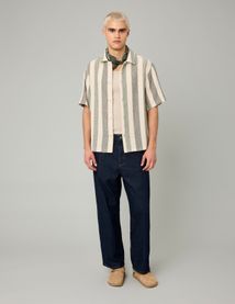 Chemise manches courtes rayée tricot