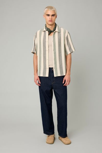 Chemise manches courtes rayée tricot