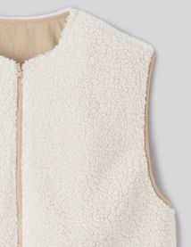 Gilet r&eacute;versible sans manches sherpa