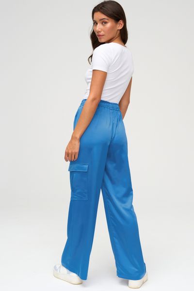Pantalon cargo en satin