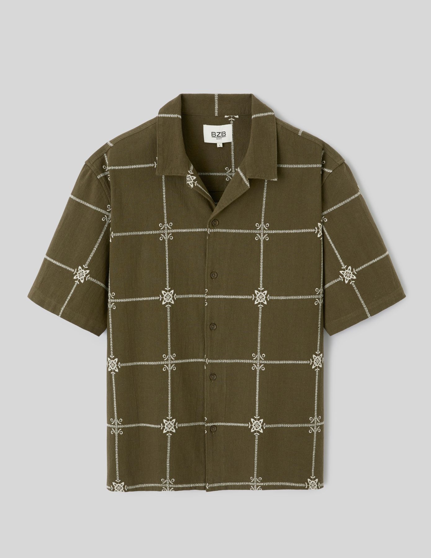 Chemise manches courtes brod&eacute;e