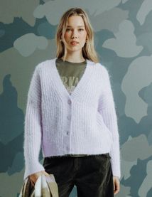 Gilet boutonn&eacute; maille perl&eacute;e