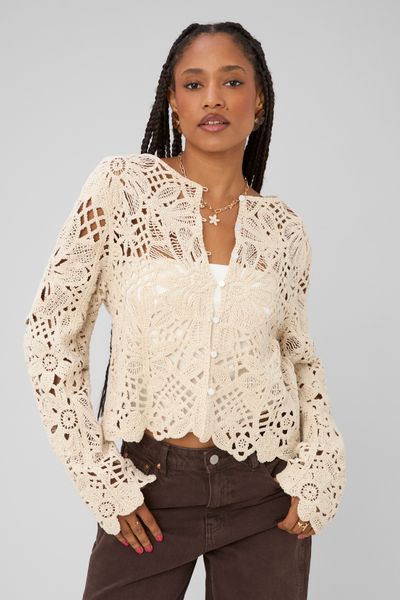 Veste crochet ajour&eacute;