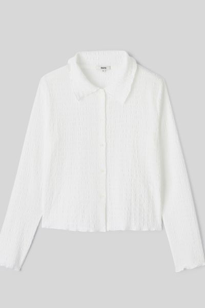 T-shirt col chemise boutonn&eacute;