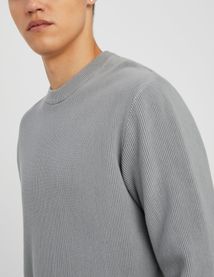 Pull col rond maille c&ocirc;tel&eacute;e