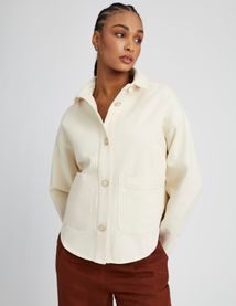 Veste en jean boutons dor&eacute;s