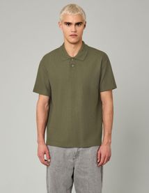 Polo maille gauffrée