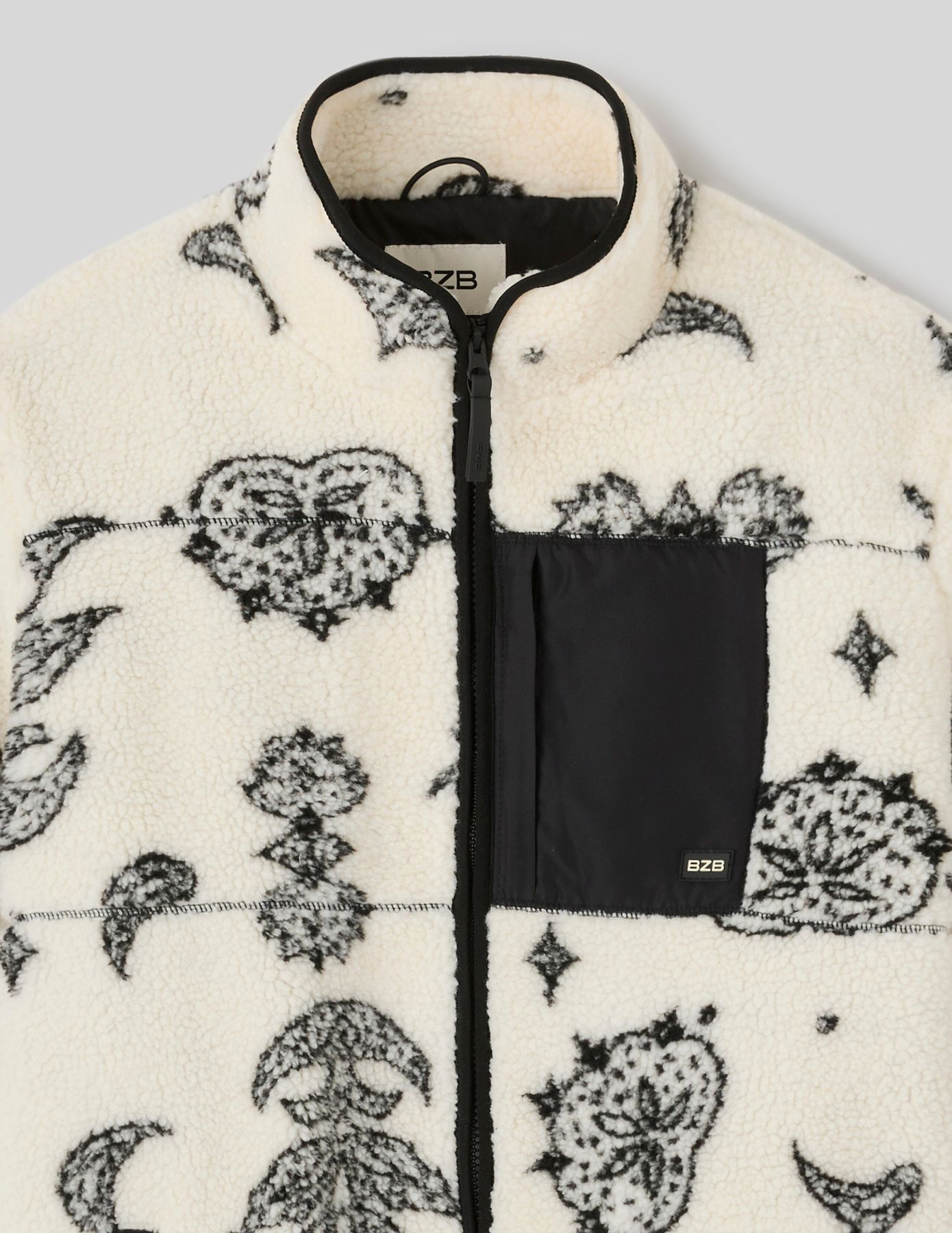 Veste zipp&eacute;e imprim&eacute;e sherpa