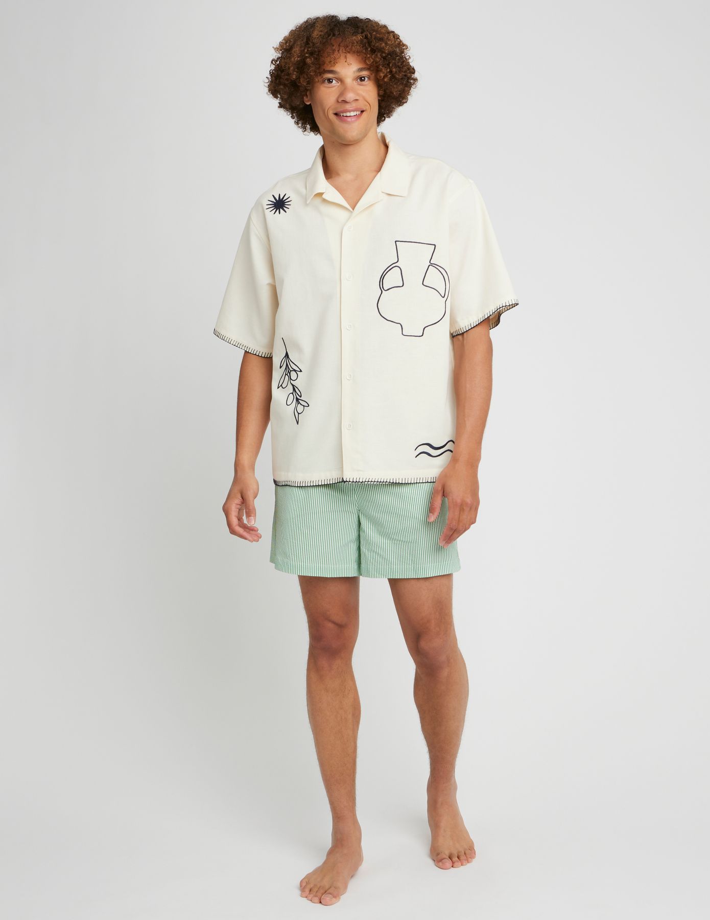 Short de bain en seersucker