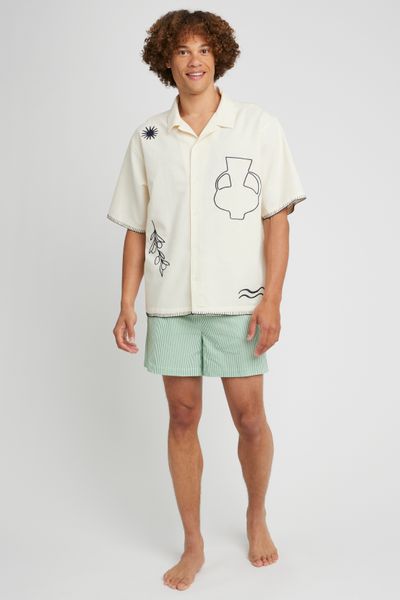 Short de bain en seersucker