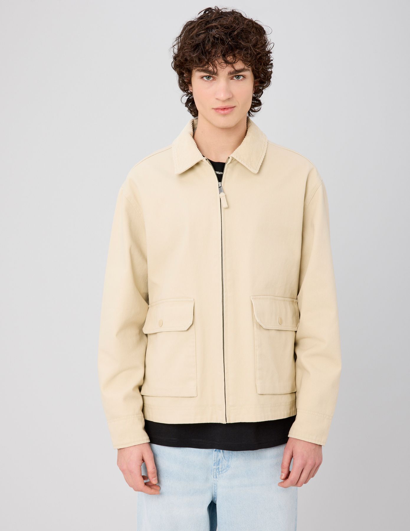 Veste zipp&eacute;e col velours