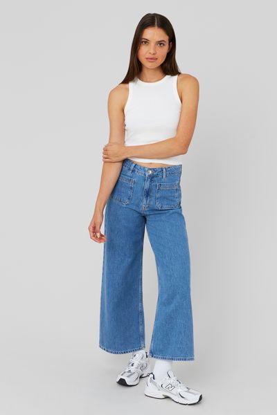 Jean wide leg cropped