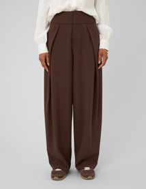 Pantalon ample pliss&eacute;
