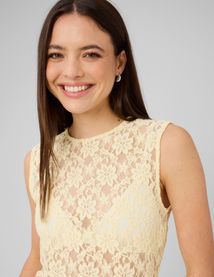 Top sans manche en dentelle