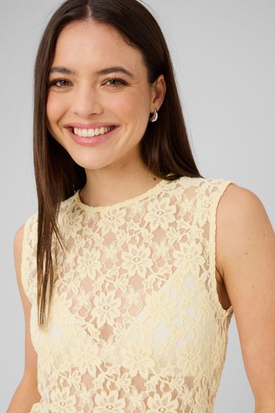 Top sans manche en dentelle