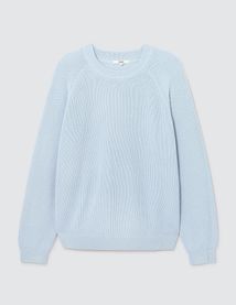 Pull col rond coton uni