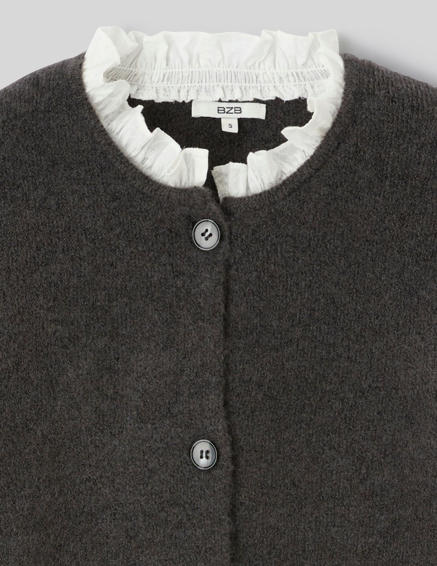 Gilet boutonn&eacute; &agrave; volants