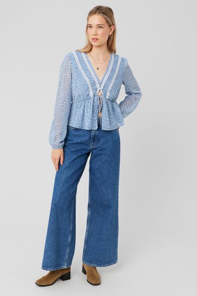 Blouse en voile imprimée