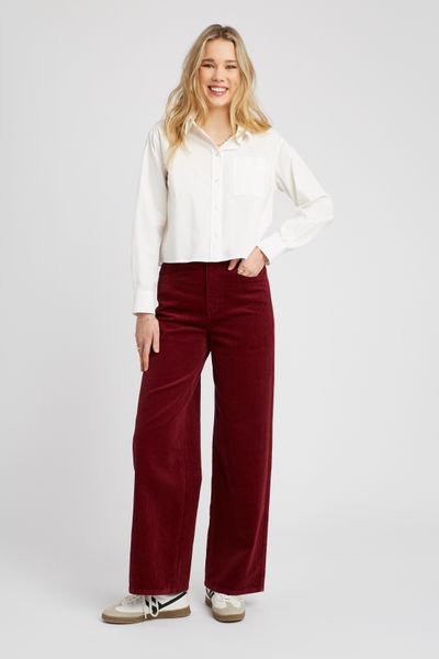 Pantalon wide leg en velours