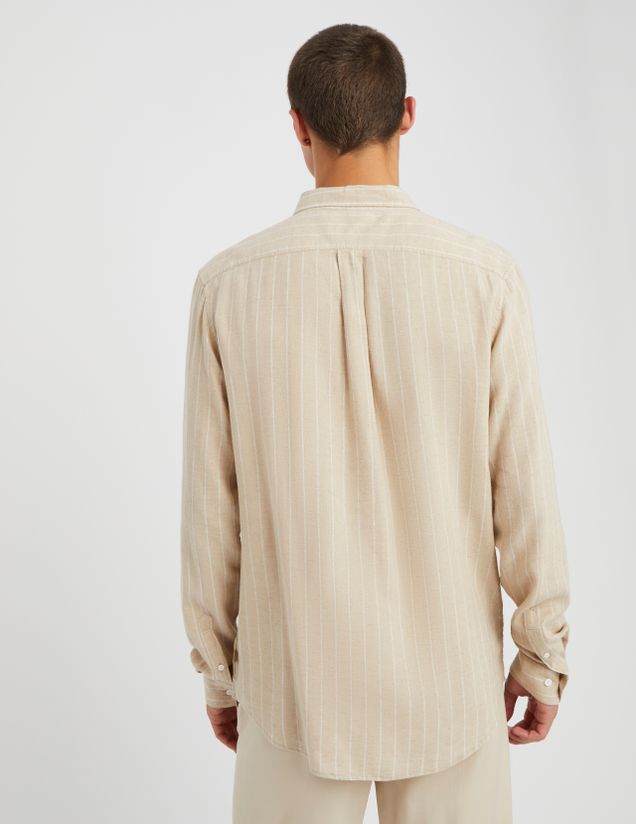 Chemise rayée droite en lin