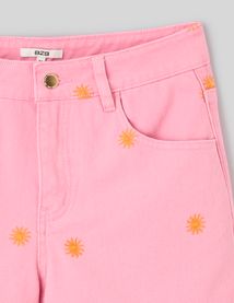 Short denim brod&eacute;