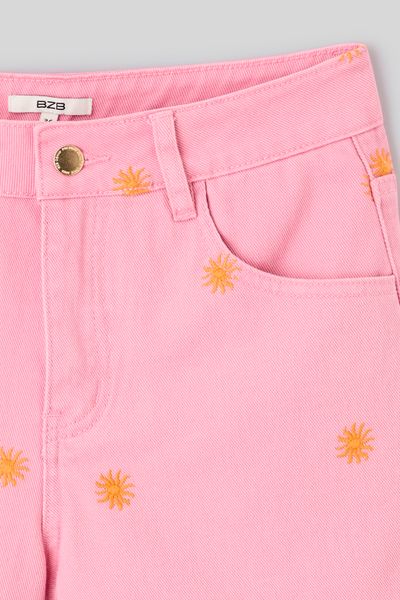 Short denim brod&eacute;