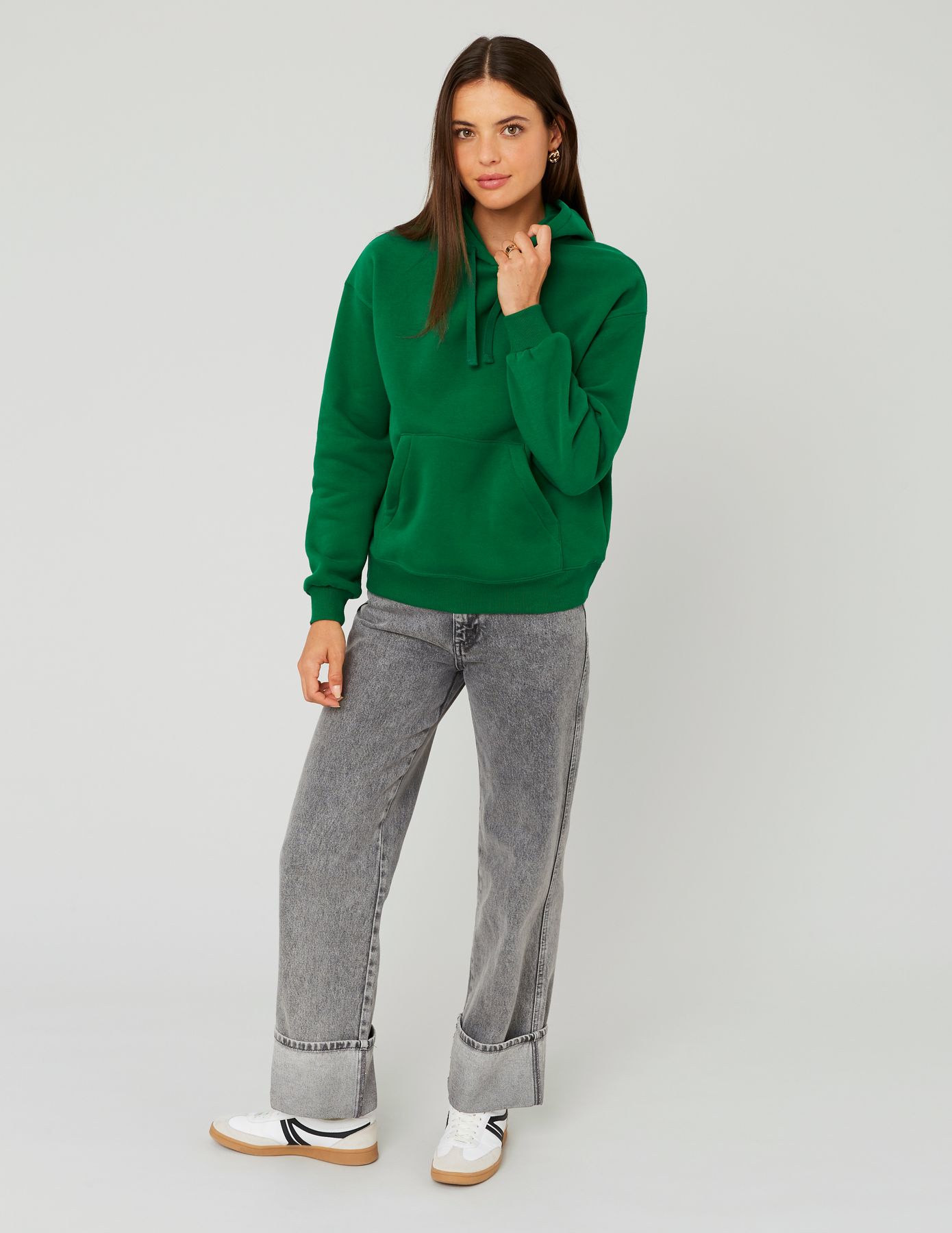 Sweat col capuche uni
