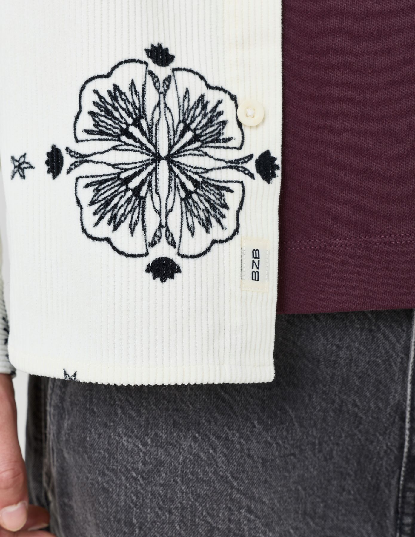 Chemise en velours imprimée