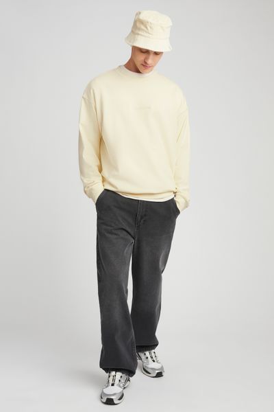 Sweat col rond broderie poitrine