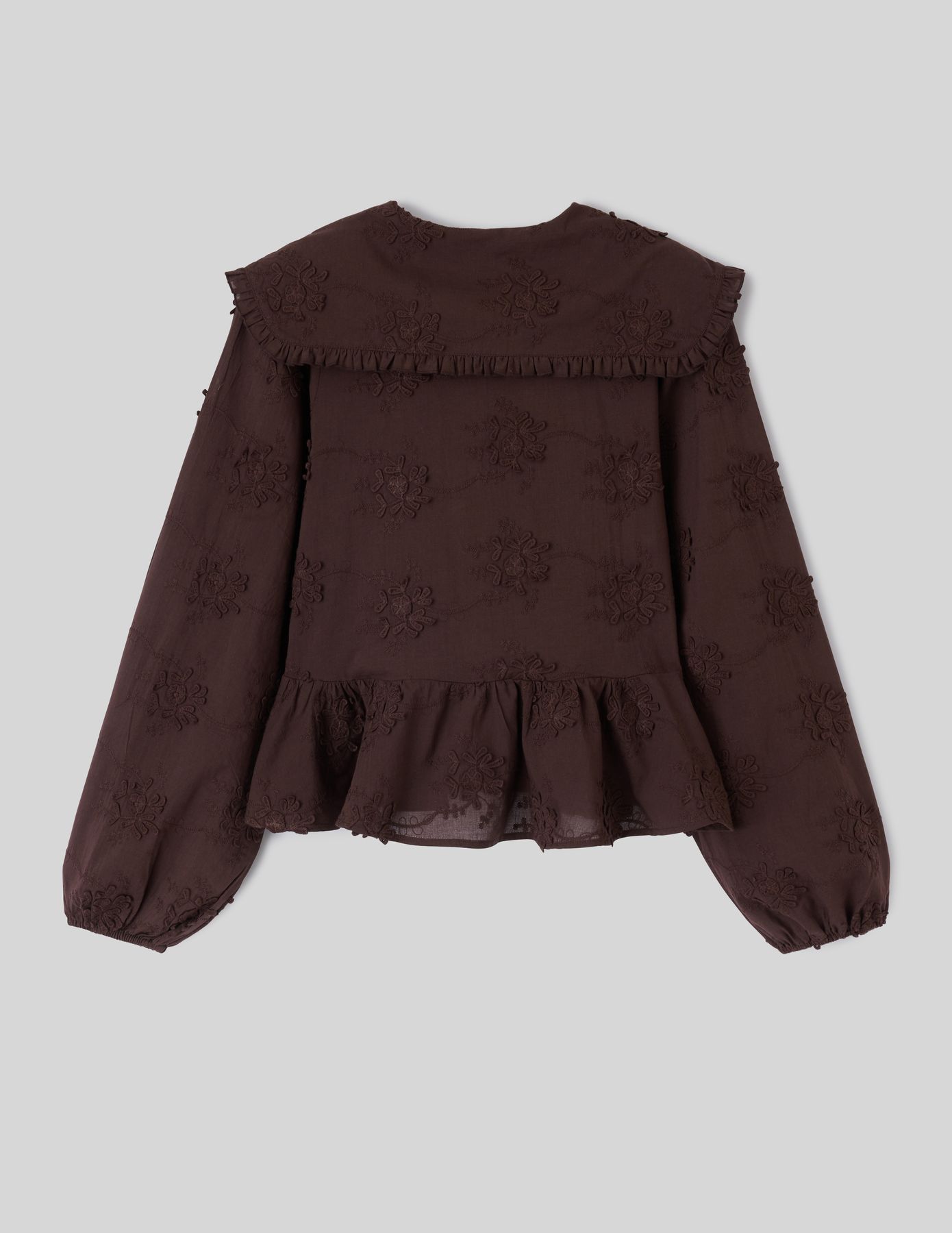 Chemise maxi col broderie 3D