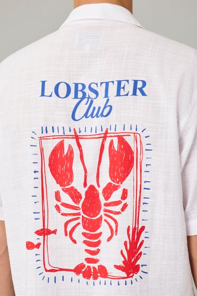 Chemise manches courtes imprimé homard