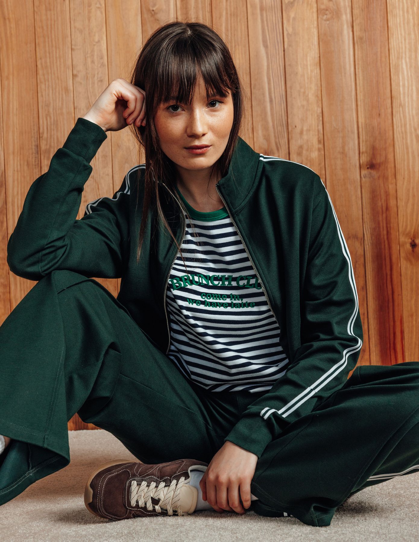 T-shirt rayé brodé