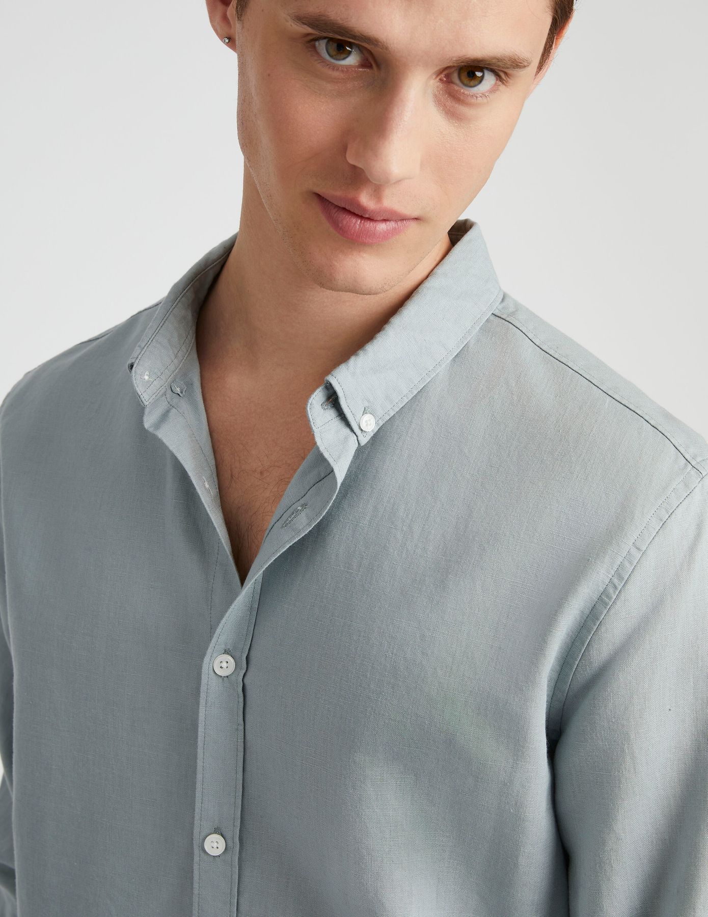 Chemise coton lin unie