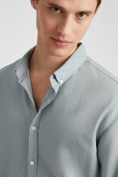 Chemise coton lin unie