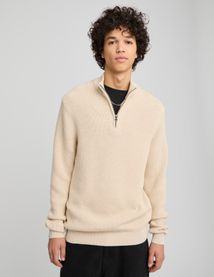 Pull avec col montant zippé