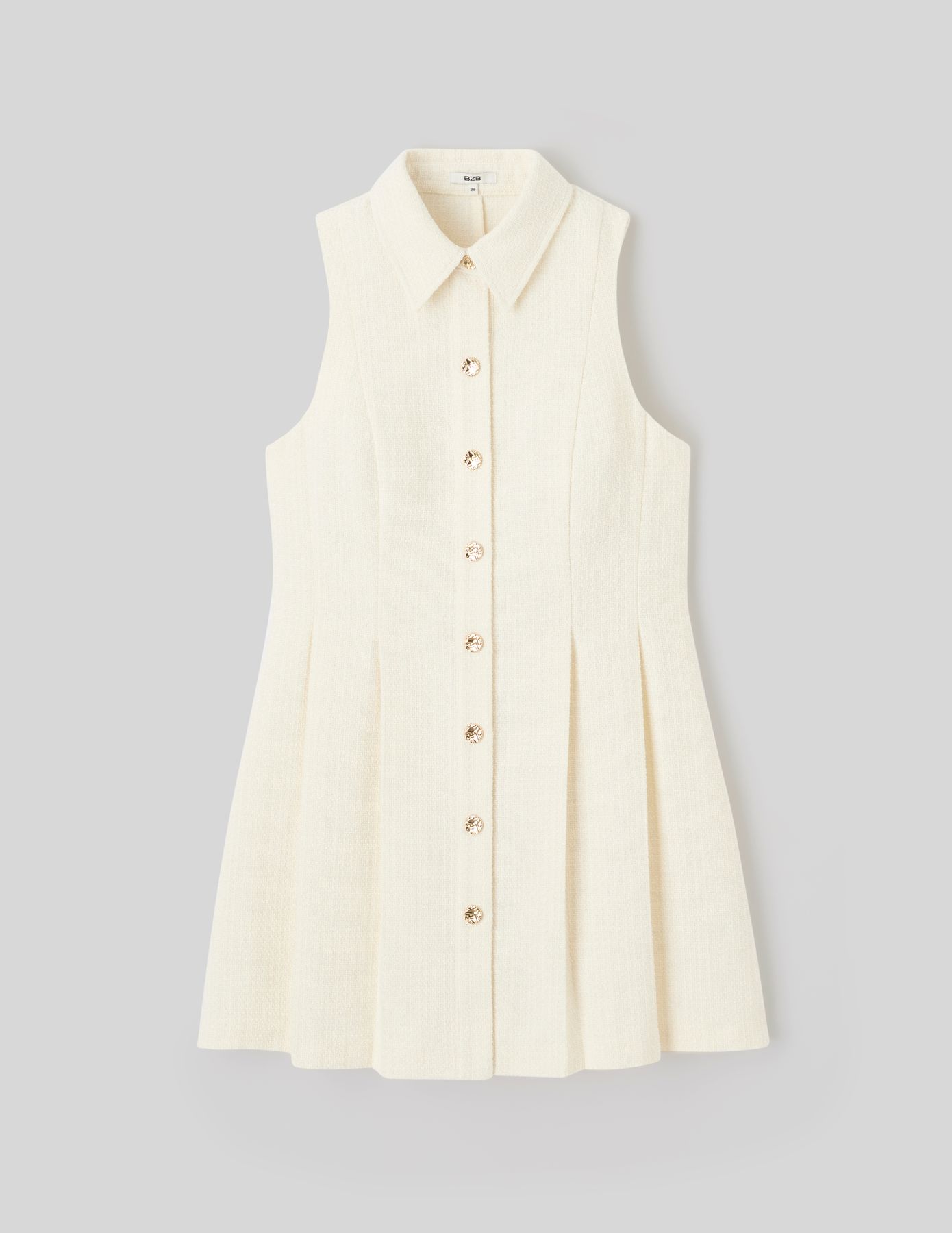 Robe sans manches boutonn&eacute;e