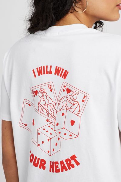 T-shirt St Valentin imprim&eacute; devant/dos