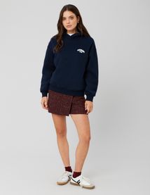 Sweat col capuche imprimé devant/dos