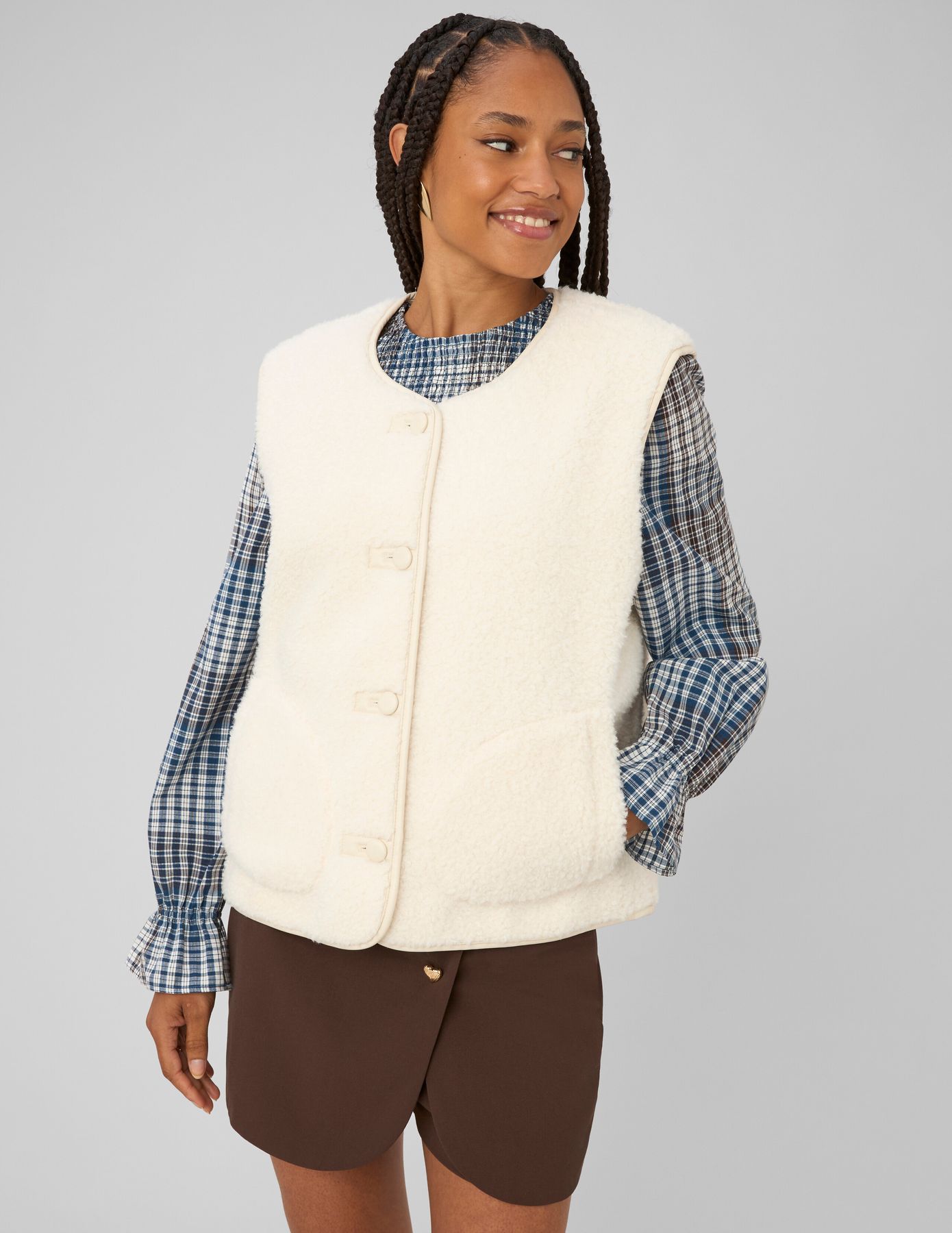 Gilet sans manches sherpa