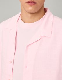 Chemise manches courtes rose