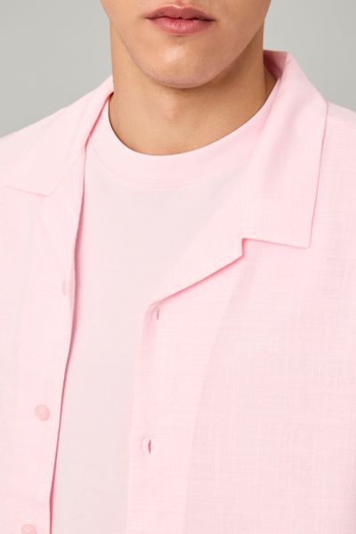 Chemise manches courtes rose