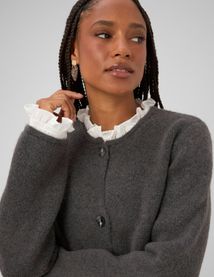 Gilet boutonn&eacute; &agrave; volants